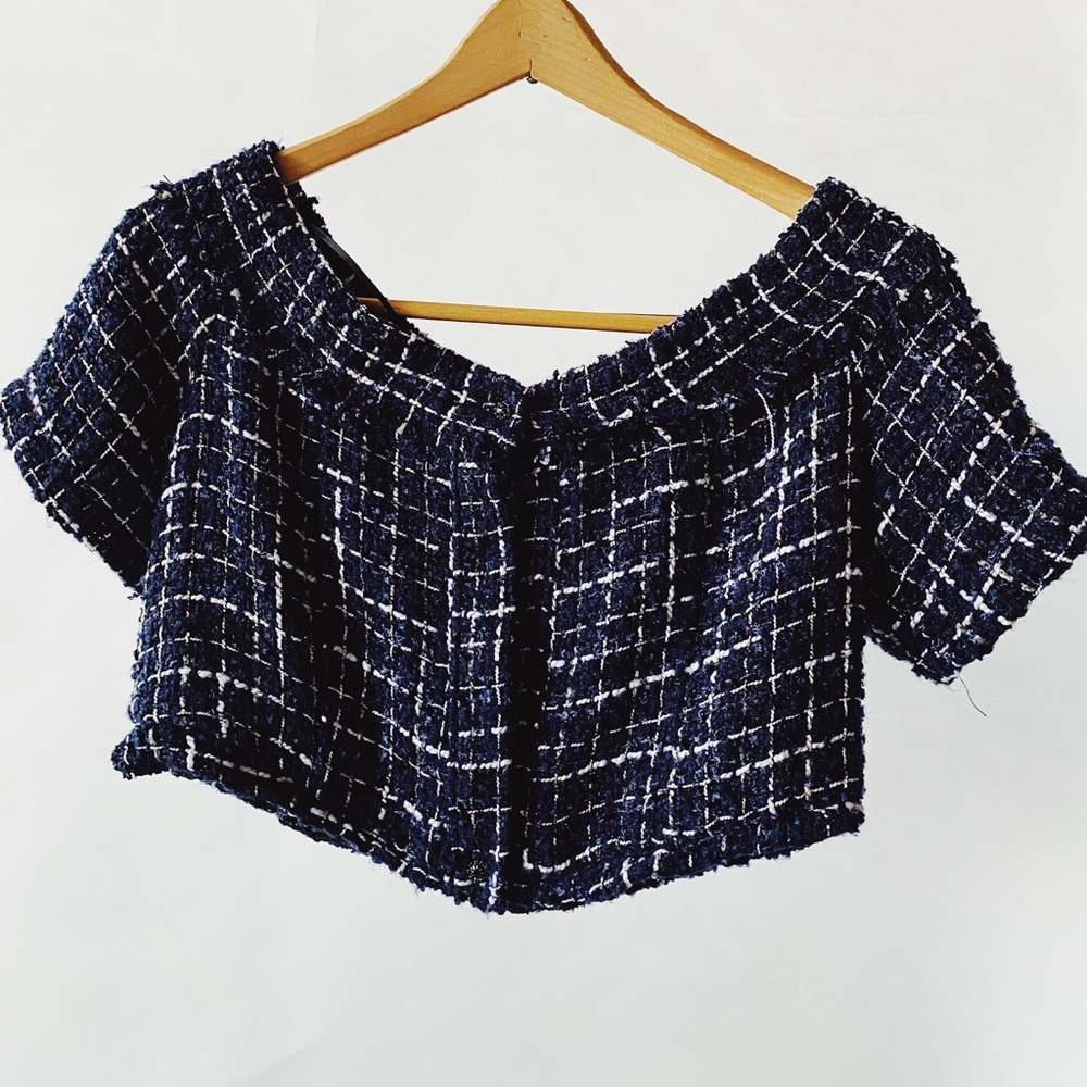 Grace Kelly - Tweed Off-Shoulder Top - NWT